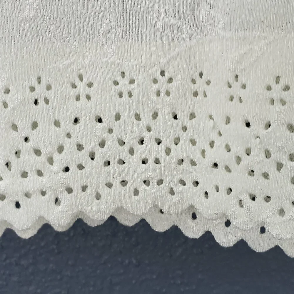 ALLIE & ROB WOMENS CROCHET FLOAL PATTERN IVORY/CREAM KNIT TOP SIZE XL - Picture 8 of 9